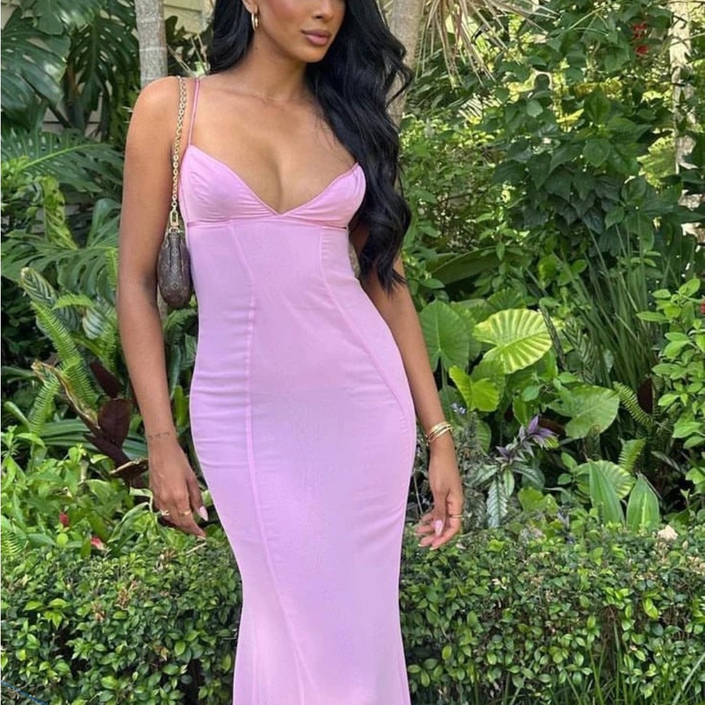 House of CB Purple Spaghetti Strap Bodycon Maxi Dress